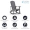 Flash Furniture Gray Poly Resin Adirondack Style Rocking Chair JJ-C14705-GY-GG - alternate 8